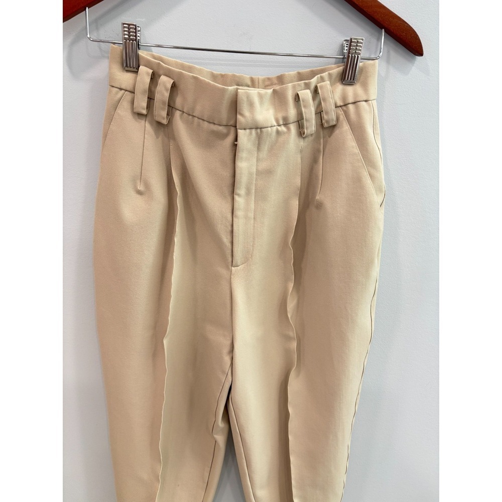 Womens Beige Wool Blend Dress Pants Size 6 High Rise Slim Ankle Career - Picture 3 of 11